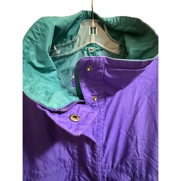 Vintage CB Sports Purple & Green Nylon Windbreaker - Full Zip - Women's Large - Picture 3 of 10